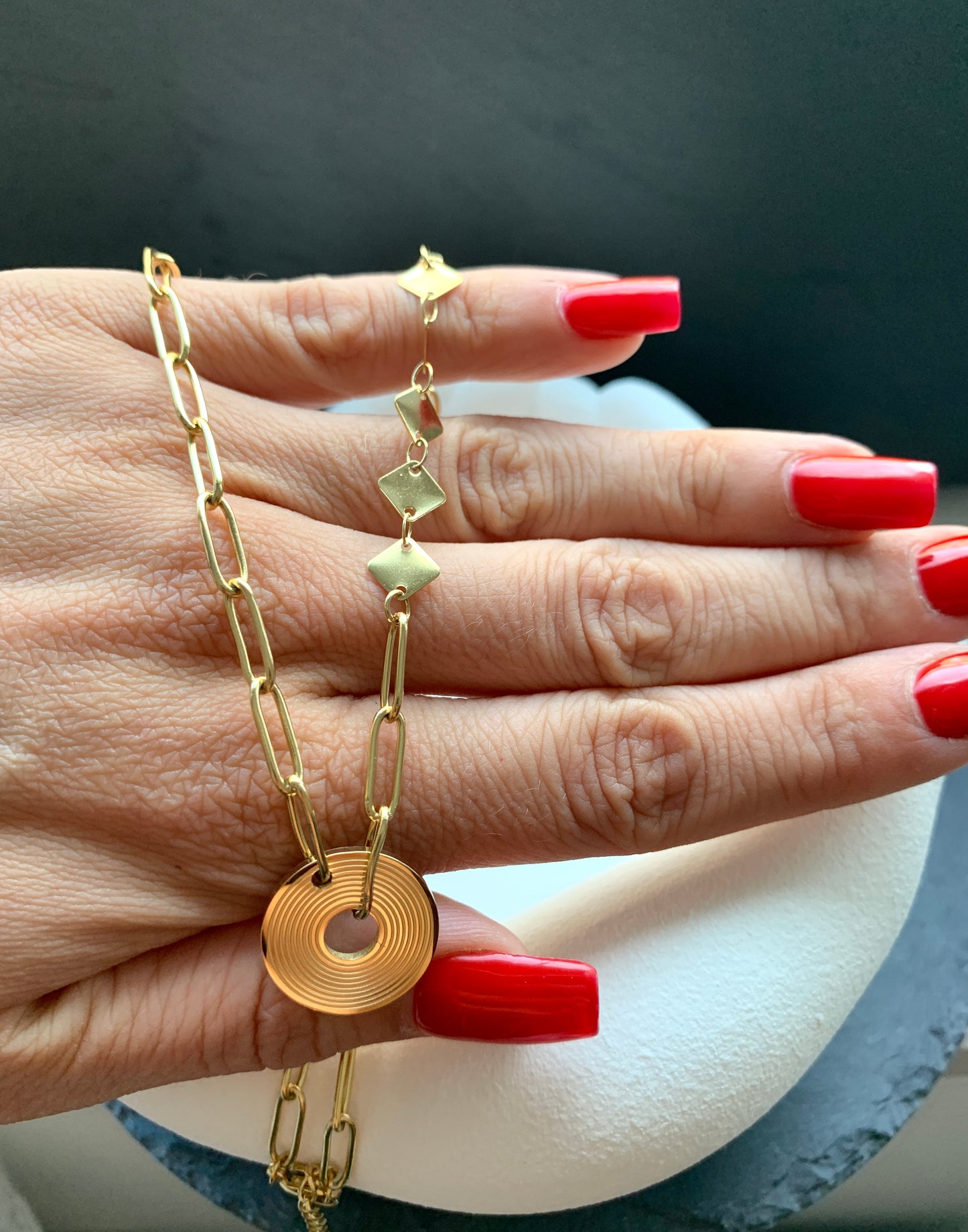 Minimalistische Disk Halskette – Edelstahlschmuck in Gold oder Silber – Natascha Woge®