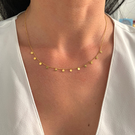 Zierliche Münzen Halskette – Minimalistischer Edelstahlschmuck in Gold oder Silber – Natascha Woge®
