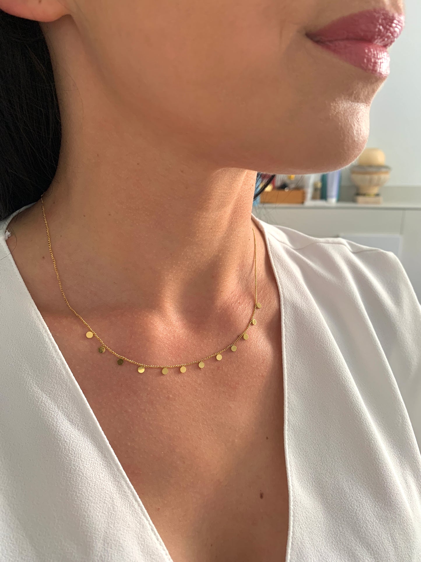 Zierliche Münzen Halskette – Minimalistischer Edelstahlschmuck in Gold oder Silber – Natascha Woge®