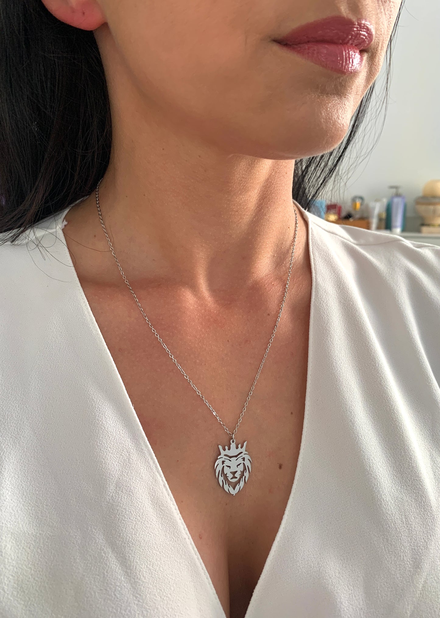 Löwe Halskette – minimalistischer Edelstahlschmuck in Gold oder Silber – Natascha Woge®