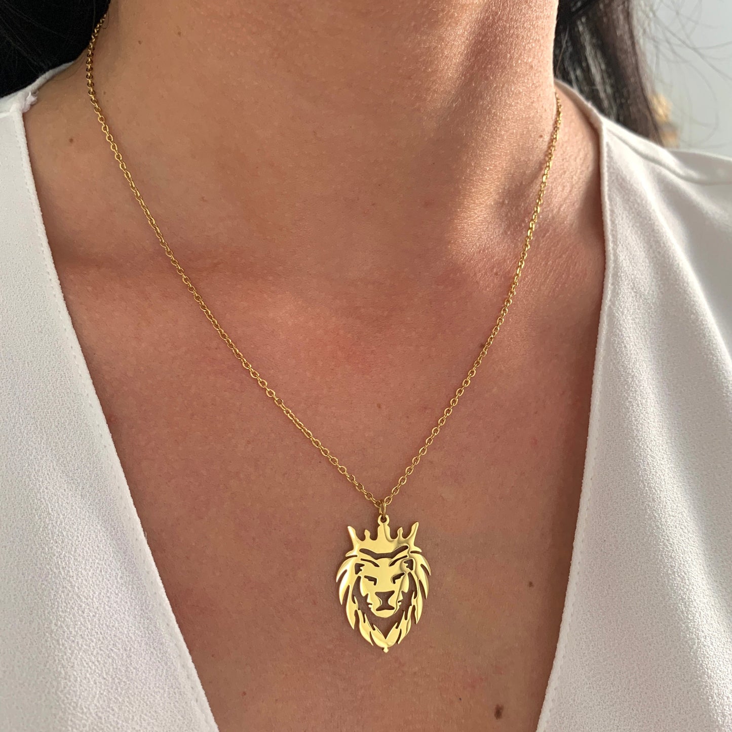 Löwe Halskette – minimalistischer Edelstahlschmuck in Gold oder Silber – Natascha Woge®