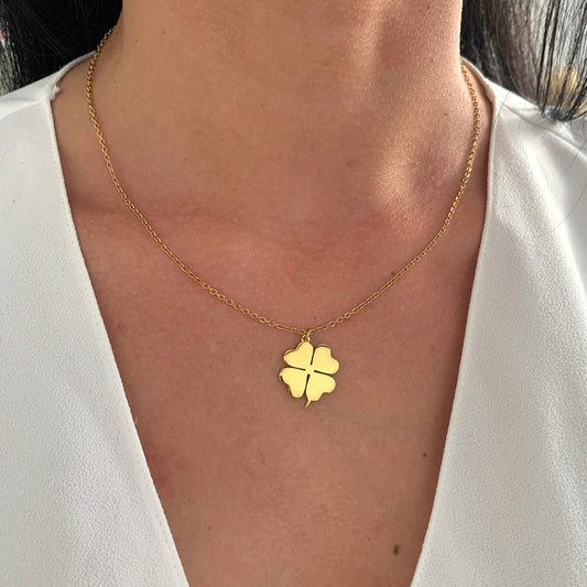 Kleeblatt Halskette – minimalistischer Edelstahlschmuck in Gold oder Silber – Natascha Woge®