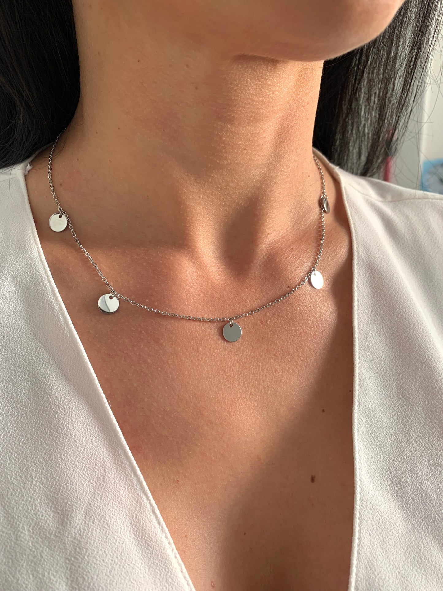 Minimalistische Münzen Halskette – Edelstahlschmuck in Gold oder Silber – Natascha Woge®