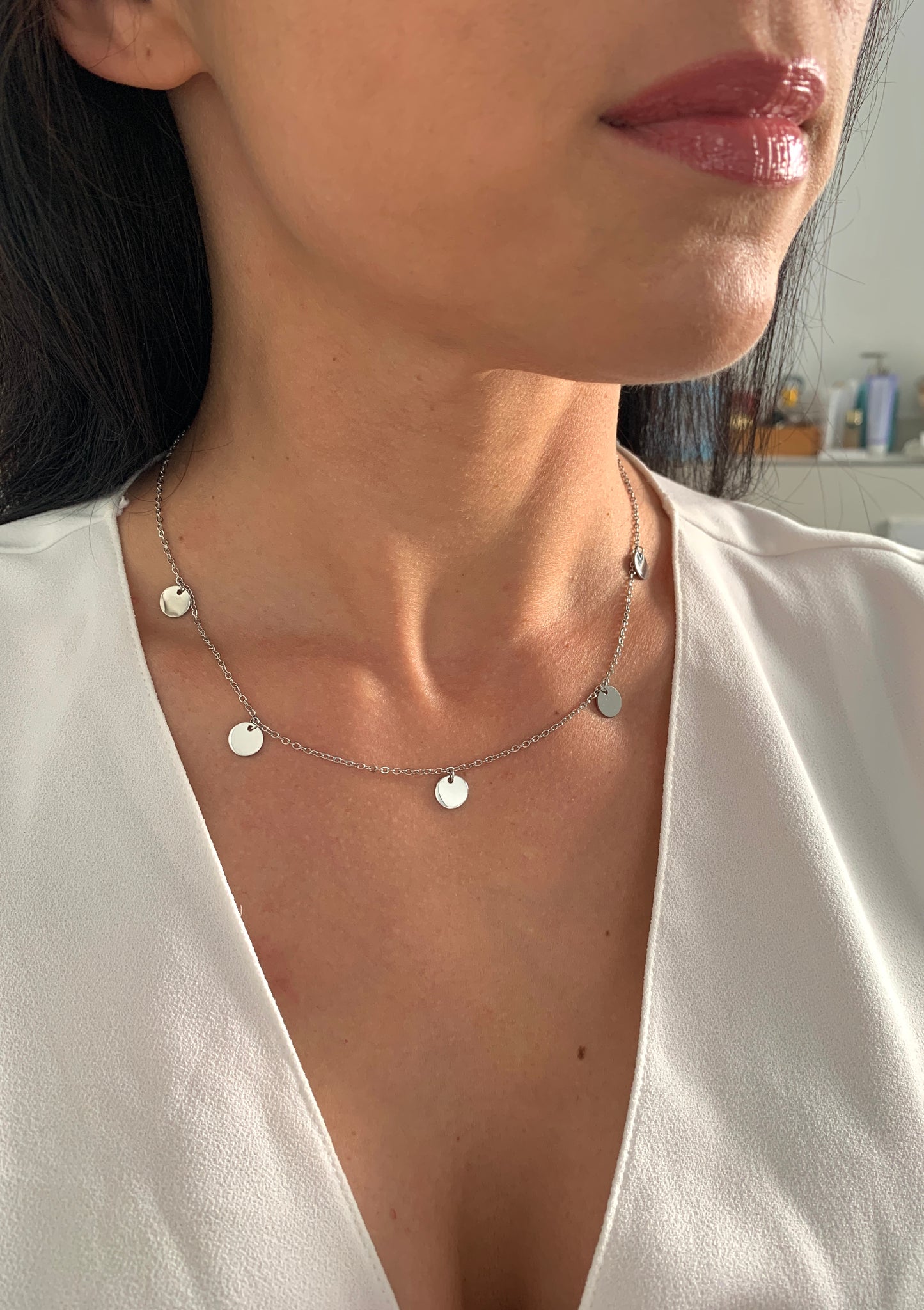 Minimalistische Münzen Halskette – Edelstahlschmuck in Gold oder Silber – Natascha Woge®