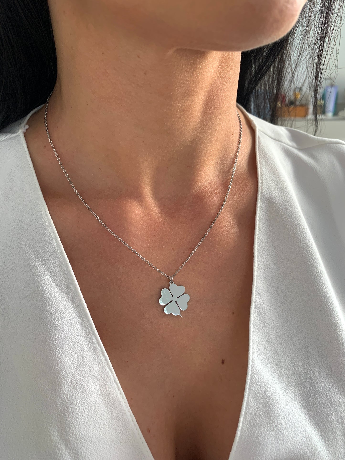 Kleeblatt Halskette – minimalistischer Edelstahlschmuck in Gold oder Silber – Natascha Woge®
