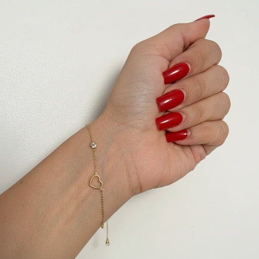 Zierliches Herz Armband – Minimalistischer Edelstahlschmuck in Gold – Natascha Woge®