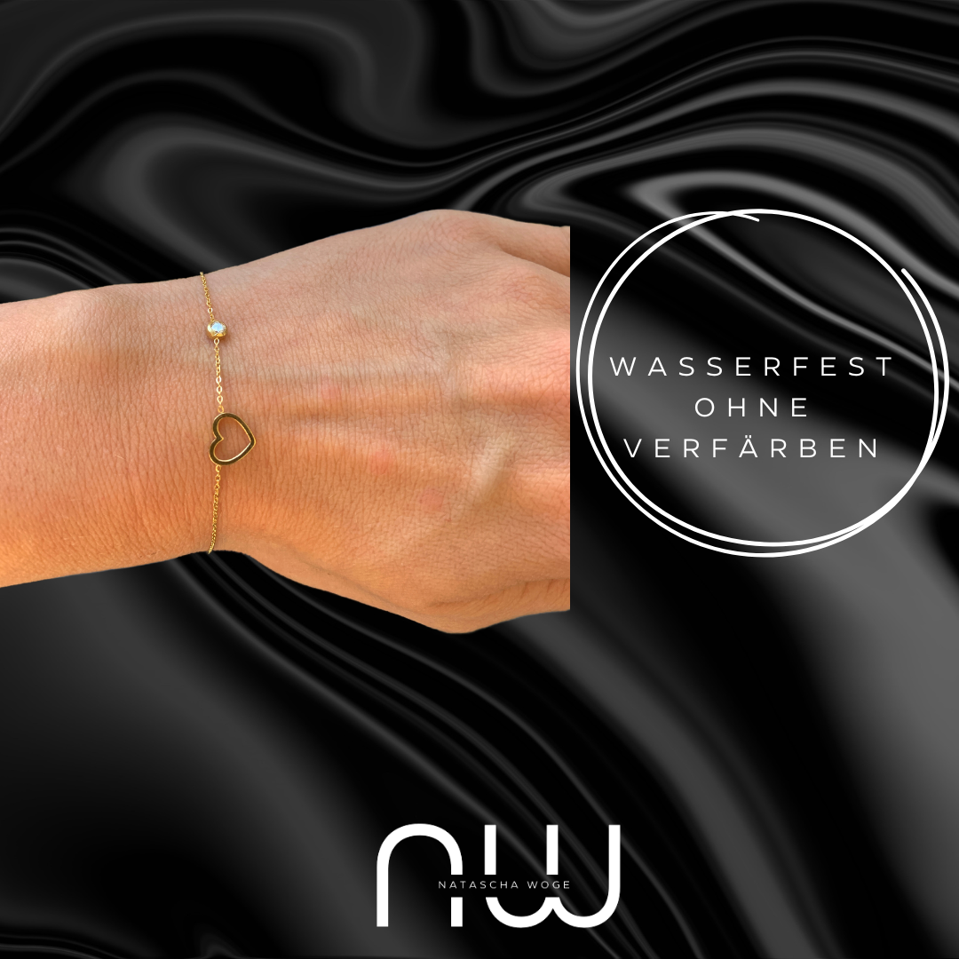 Zierliches Herz Armband – Minimalistischer Edelstahlschmuck in Gold – Natascha Woge®