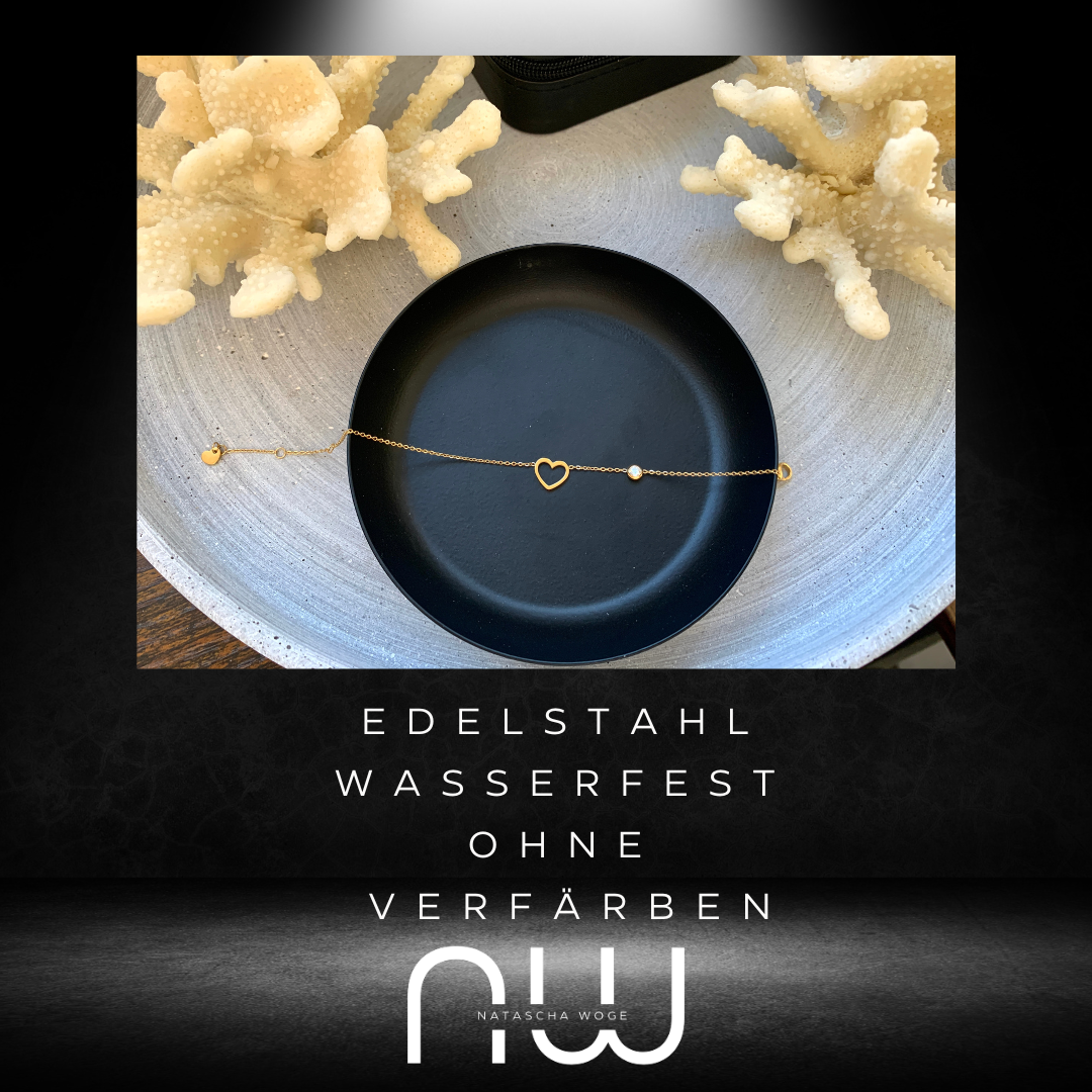 Zierliches Herz Armband – Minimalistischer Edelstahlschmuck in Gold – Natascha Woge®