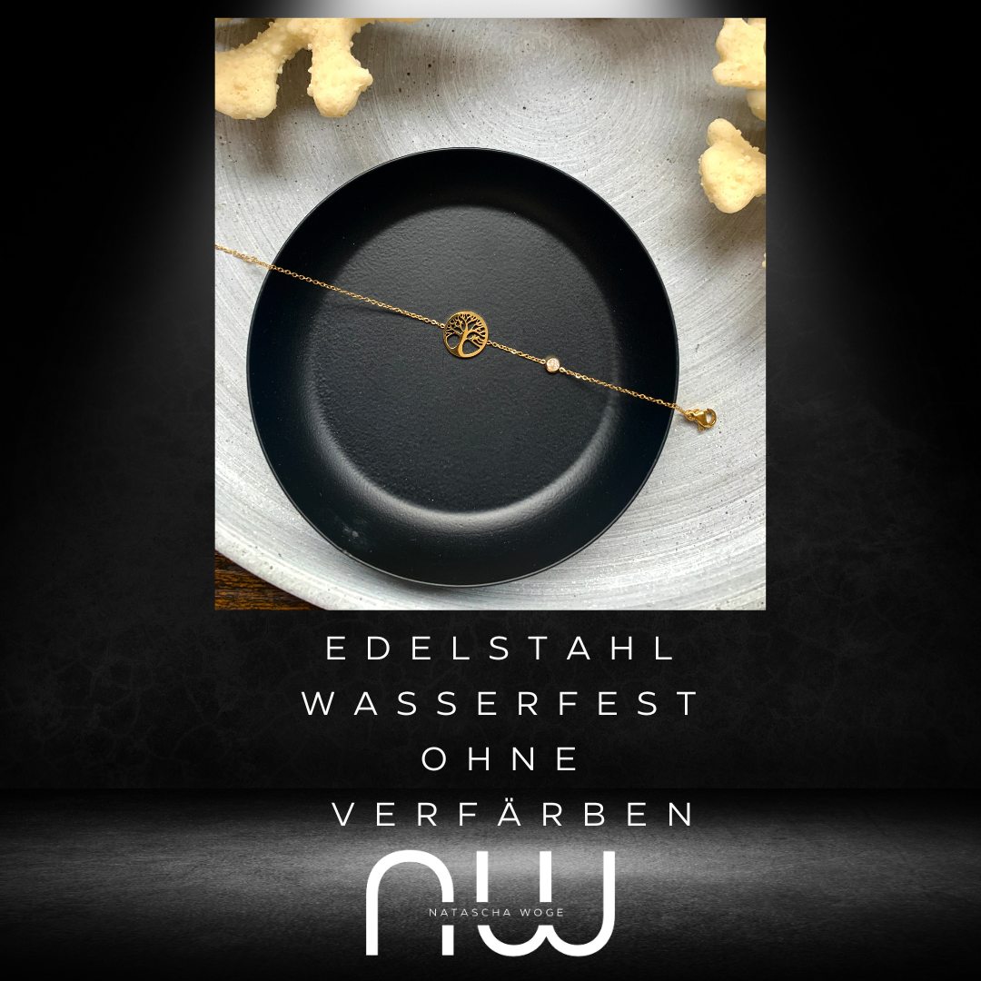 Zierliches Lebensbaum Armband – Minimalistischer Edelstahlschmuck in Gold – Natascha Woge®