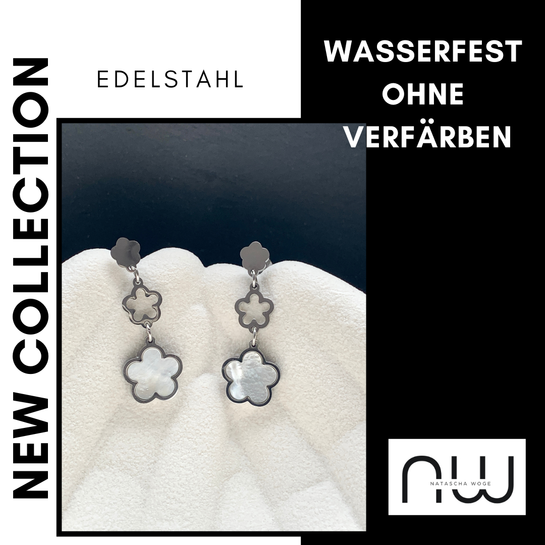 edelstahl-ohrringe-kleeblatt-silber-wasserfest-ohne-verfärben