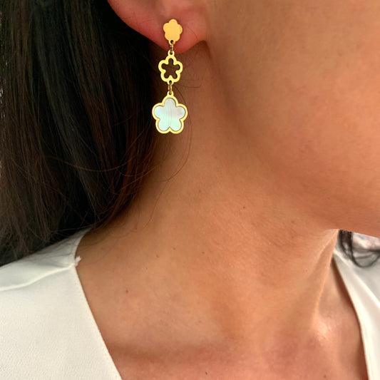 kleeblatt-hängeohrringe-edelstahl-gold-perlmutt-3-4cm